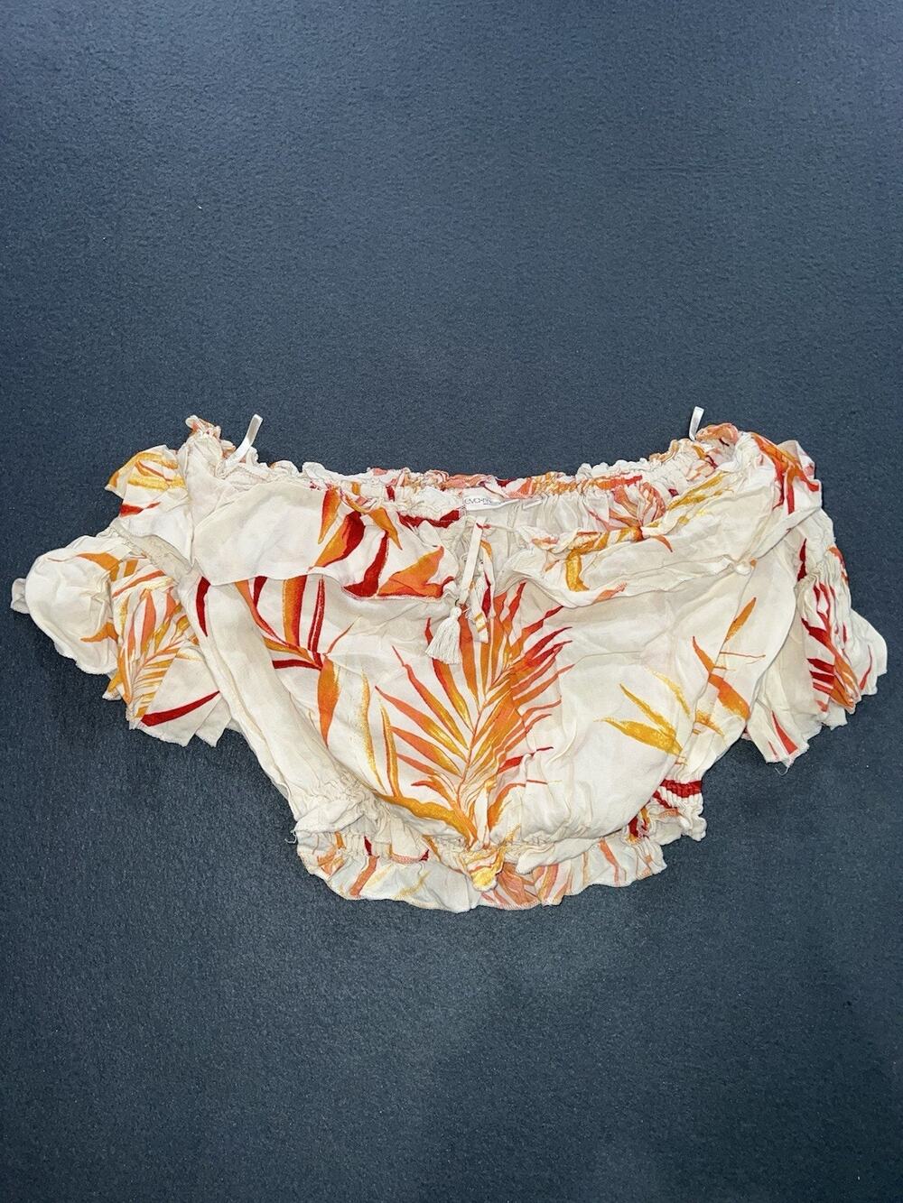 Women’s Eva Mendez Floral Design Back Zip Necktie Small Blouse‎ Casual A008898